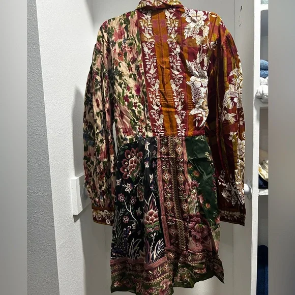 Farm Rio Mixed Winter Garden Lenzing™ Ecovero™ Viscose Mini Dress XL - Picture 9 of 12